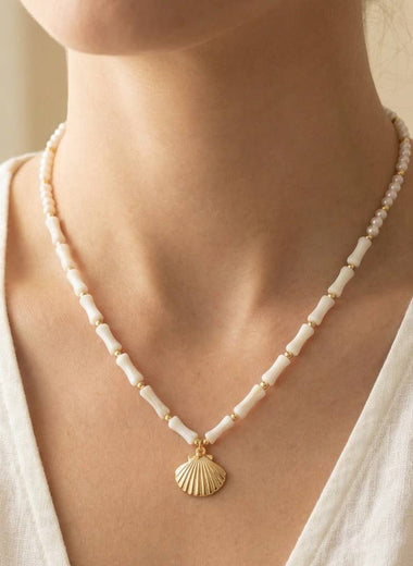 Mother Of Pearl Mixed Beaded Necklace