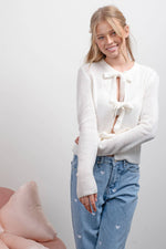 Sloane Tie Bow Cardigan Sweater