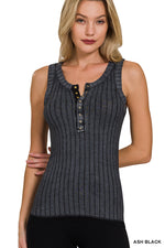 The Drift Ribbed Henley Tank