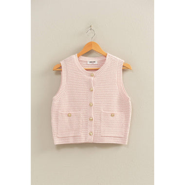 Luna Rose Button Vest (soft pink)
