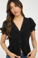 Lace & Light Button Down Blouse
