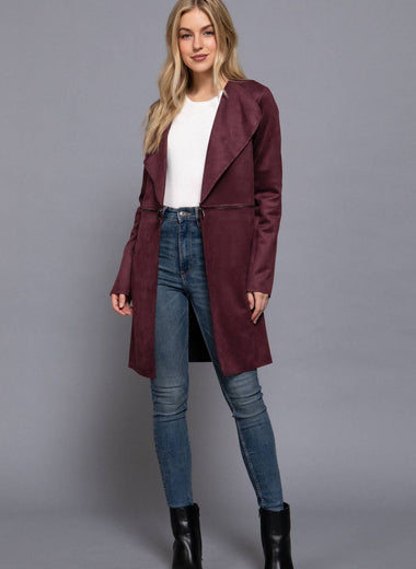 Verona Zipper Detail Faux Suede Jacket