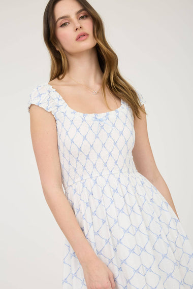 Elara Bow Midi Dress