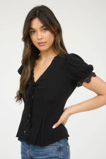Lace & Light Button Down Blouse