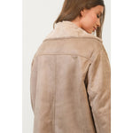Simple Ways Contrast Fur Suede Jacket
