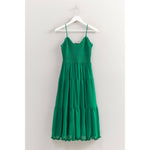Sunset Serenade Dress Chiffon Smocked Bodice Tiered Midi Dress
