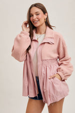 Jenni Fleece Contrast Babydoll Jacket