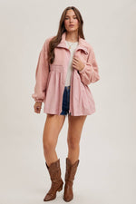 Jenni Fleece Contrast Babydoll Jacket