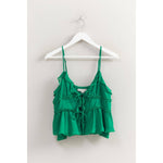 Flirt Factor Chiffon Sleeveless Ruffled Cami Top