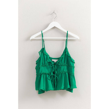 Flirt Factor Chiffon Sleeveless Ruffled Cami Top