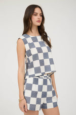 The Poppy Check Top