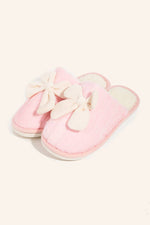Faux Fur Bow Décor Slippers