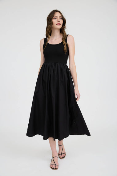 The Emery Mixed Media Midi Dress