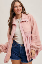 Jenni Fleece Contrast Babydoll Jacket