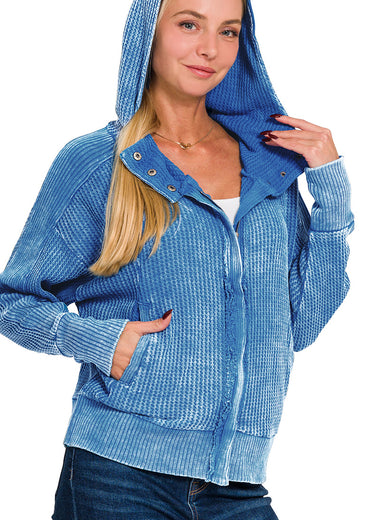 Wesleigh Waffle Zip Up