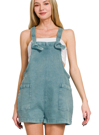 Offline Washed Knot Overall Shorts