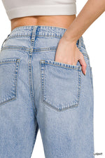 The Olivia Wide-Leg Cuffed Jeans