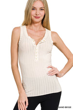 The Drift Ribbed Henley Tank