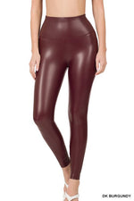 Merlot Faux Leather Leggings