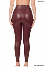 Merlot Faux Leather Leggings