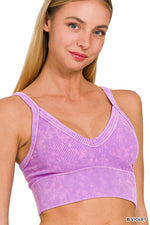 Fierce Luxe Ribbed Washed Cropped Cami