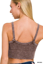 Fierce Luxe Ribbed Washed Cropped Cami