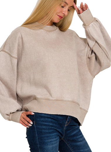 Echo Acid Wash Pullover Crewneck