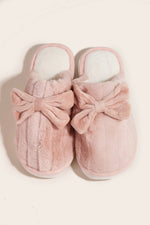 Faux Fur Bow Décor Slippers
