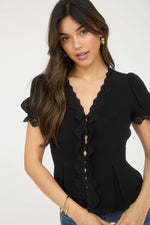 Lace & Light Button Down Blouse