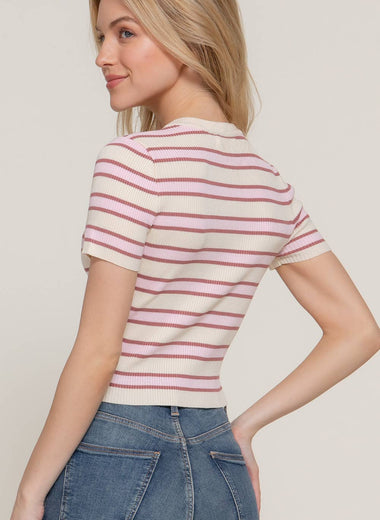 Selena Multi Stripe Sweater Shirt