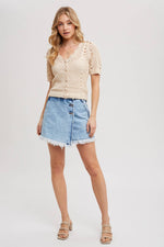 Sorene Denim Frayed Skort
