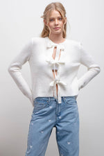 Sloane Tie Bow Cardigan Sweater