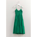 Sunset Serenade Dress Chiffon Smocked Bodice Tiered Midi Dress