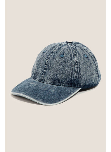 Faded Wash Denim Baseball Cap
