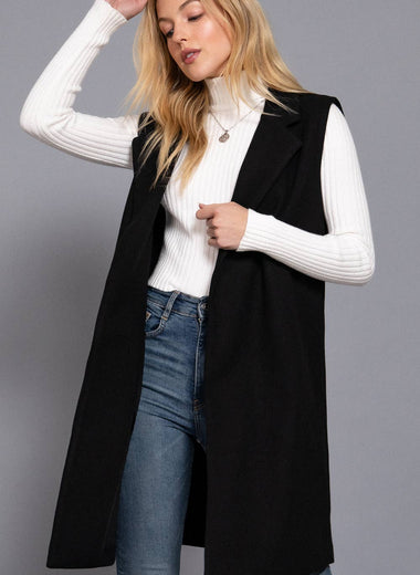 Brienne Sleeveless Notched Collar Vest