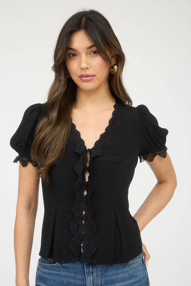 Lace & Light Button Down Blouse