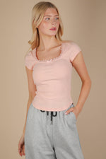 Lovelace Ribbed Knit Top