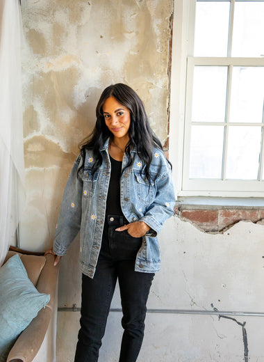 Dancing Daisy Overszied Denim Jacket