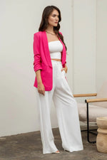 Sophia Ruched 3/4 Sleeve Blazer