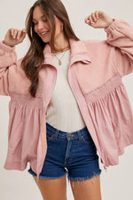 Jenni Fleece Contrast Babydoll Jacket