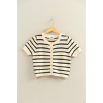 Sweet Stripe Scallop Cardigan