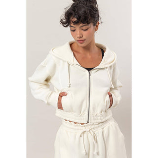 Deya Zip Up Hoodie Jacket With Seam Detailing