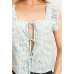 Daydream Believer Gingham Tie Front Top