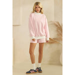 Daydream Mock Neck Striped Crewneck