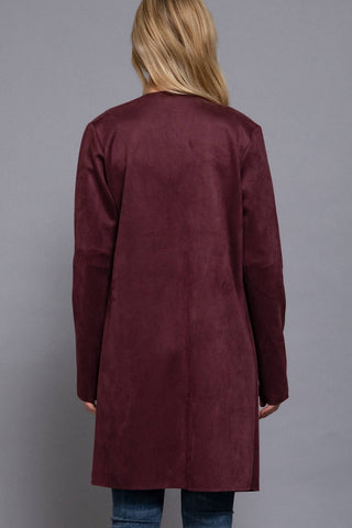 Verona Zipper Detail Faux Suede Jacket