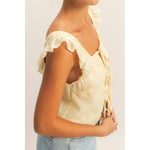 Daydream Believer Gingham Tie Front Top