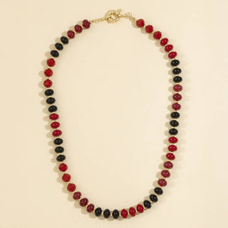 Round Stone Beaded Statement Necklace