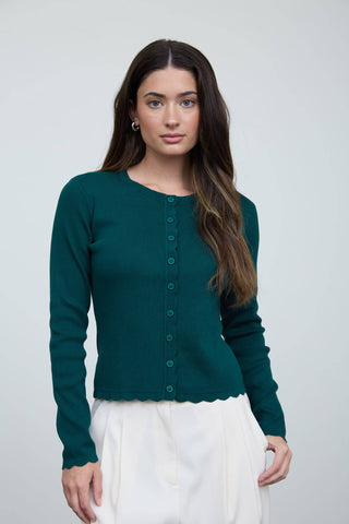 Sweet Scallop Knit Cardigan