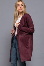 Verona Zipper Detail Faux Suede Jacket