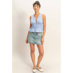 Sunlit Stripe Peplum Top